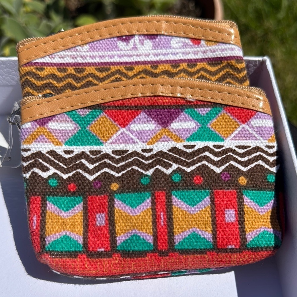 Colorful Geometric Patterned Coin Purse - Picture 2 of 2